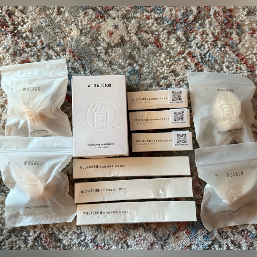 Wosado Eyelash, brow, powder tools, bags bundle (no lashes in bundle)
